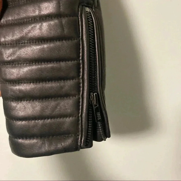 Black Rivet black leather motorbike  jacket - Picture 5 of 7